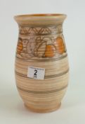 Crown Ducal Charlotte Rhead Tube lined Vase: signed L Rhead, height 22cm