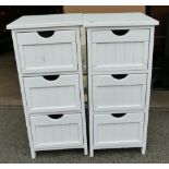 Two Modern 3 drawer storage units(2)