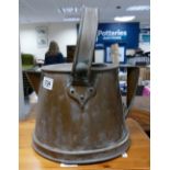 Large Victorian Copper Hot Water Ketlle Jug: height to top of handle 36cm