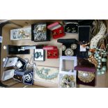 A collection of Costume Jewelry to include: beads, brooches, chains etc