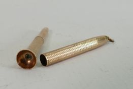 Gold 9ct hallmarked cigar pricker: Gross weight 12.2g, but this includes an internal steel