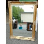 Large Bevel Edged Wall Miror: 90cm x 63cm