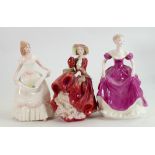 Two Royal Doulton larger size lady figures together with on Coalport: All seconds, Top o' the