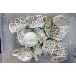 Minton Haddon Hall tea set: includes amall tea pot, cake plate, 6 x coffee cups, 4 x coffee saucers,