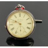 Silver cased gents pocket watch: The Signal by Watts & Co. Bristol. Continental .935 silver marked