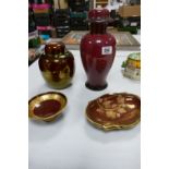 A collection of Carltonware Rouge Royal & similar patterned items to include: Lamp base, Ginger Jar,