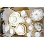 A collection of floral decorated tea ware to include: Duchess Linden Lee tea set & similar part