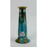 Minton Secessionist tall vase: Standing 30 cm high. Small filled chip and horizontal firing crack to