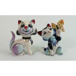 Two x Lorna Bailey Cats: One with a butterfly