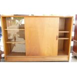Mid Century Herbert E Gibbs Glazed Bookcase: Adjustable Shelves