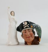 Royal Doulton Small Character Jug Long John Silver : together with small Royal Doulton Lady Figure