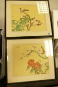 Two Oriental Theme Paintings: each frame size 42cm x 47cm(2)
