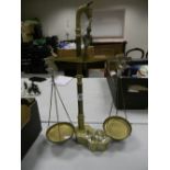 Large Brass Bull theme Shop Scales: height 49cm