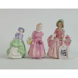 Royal Doulton smaller size figures ladies: Tinkerbell 1677, Bo Peep 1811 & top of The Hill 2126 (3)