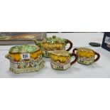 A collection of Langard Webster Ann Hathaway Cottage Theme Novelty Tea Ware: height of tallest
