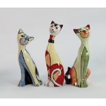 Three Lorna Bailey cats: includes Elizabeth 19.5 cm (3)