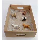 Five x Beswick foals and other animals: Includes smaller size pieces - Palomino & grey foals, panda,