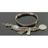 Two silver bracelets: Gross weight 36.2g.