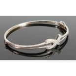 Silver ladies bangle, 9.1g: