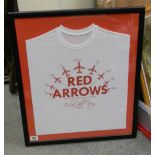 Signed Red Arrow Commemorative Framed T Shirt: frame size 66 x 57cm