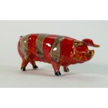 Anita Harris Flambe ? Gray Model of a Pig: length 16cm