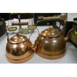 Miss Moffatt branded Copperware Tea pots: height of tallest 23cm(2)