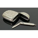 Silver Plated Vesta Case & Miniature Knife: