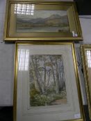 Early 20th Century Watercolour : signed V Allan: together with later image of Silver Birches,
