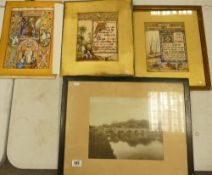 A collection of Decorative Religious Prints: together with framed landscape photograph(4)