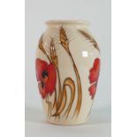Moorcroft Harvest Poppy Vase: designer Emma Bossons, height 14cm