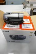 Boxed Canon HF100E HD Camcorder: With Instructions, leads, remote control etc