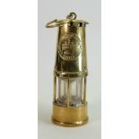 Eccles Type 6 M & Q Miners Safety Lamp: presentation stamps for retirement at Hem Heath Colliery,