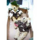 Two German Hermann Limited Edition Teddy Bears: Friar Tuck & Robin Hood height approx 42cm(2)
