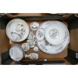 A collection of Wedgwood Kutani Crane patterned items to include: large platter, fruit bowls,