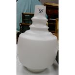 Large Mid Century White Glass Shade: height 37cm and diameter of inner edge of bottom rim 13cm