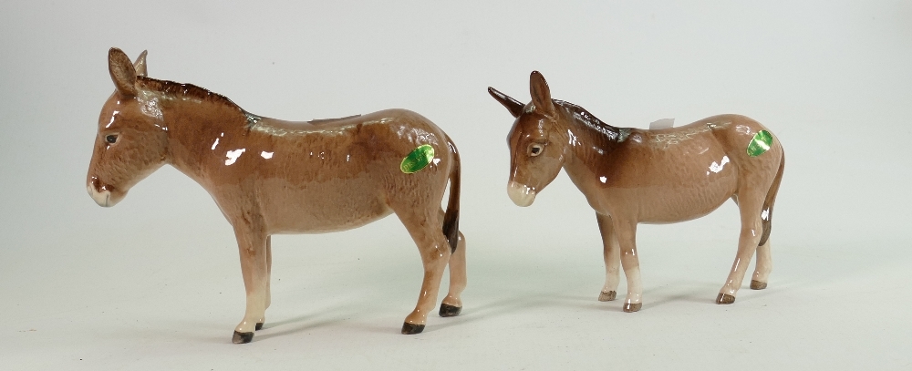 Beswick Donkey 2267A: and 2210 foal (2)