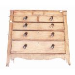 Distressed Victorian Inlaid Chest of 2 over 3 drawers: secret drawers, repaired leg, legth 125,