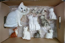 11 x Beswick CATS: Includes large 1177 scratching ear in white, cats chorus, various other cats &