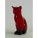 Royal Doulton Flambe Cat signed Noke: height 12cm
