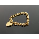 Gold plated curb link bracelet: