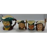 Royal Doulton Small Character Jugs: Porthos, Parson Brown, Aramis & Midwinter Character Jug Black