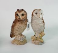 Two x Royal Doulton OWL whiskey figures: Empty whiskey decanters for Whyte & Mackay & Beneagles -