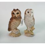 Two x Royal Doulton OWL whiskey figures: Empty whiskey decanters for Whyte & Mackay & Beneagles -