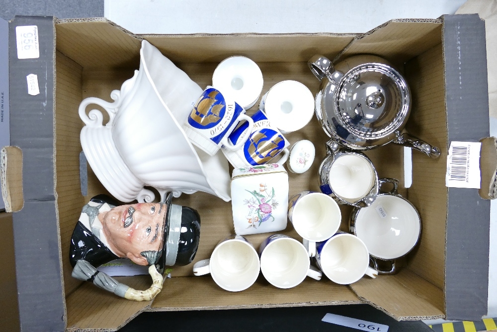 A mixed collection of items to include: Wade Centerpiece bowl, Royal Doulton seconds large character