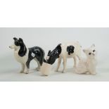 Shebeg Pottery figure of Calf Feeding, Beswick Kitten Sheepdog(3)