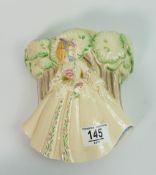 Clarice Cliff Lady Anne wall pocket: 19cm high. Circa 1930's Newport Pottery. Very good overall