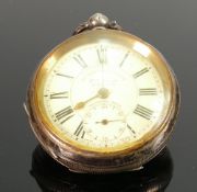 Graves of Sheffield gents 935 silver cased pocket watch The Westville lever: Gross weight 130.1g, 55