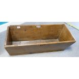 19th century dough bin in fruitwood or similar: Measuring 88 cm x 40 cm x 28 cm high appx.