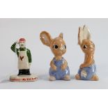 Carlton x 3 includes Guinness advertising figure and 2 Rabbits: Rabbits in Pendelfin style.