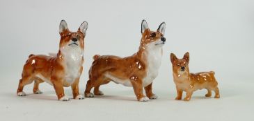 Three Royal Doulton Corgi Dog Figures(3):